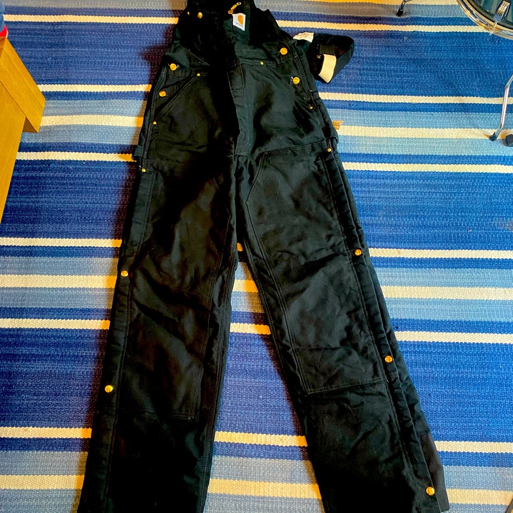 CARHARTT black, lined almost new retro dungaree overalls